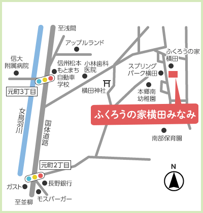 ふくろうの家 横田みなみ　地図