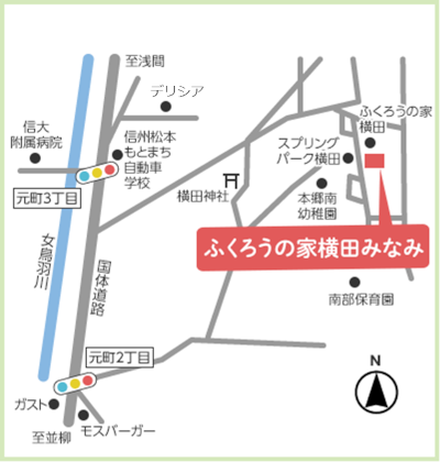 ふくろうの家 横田みなみ　地図